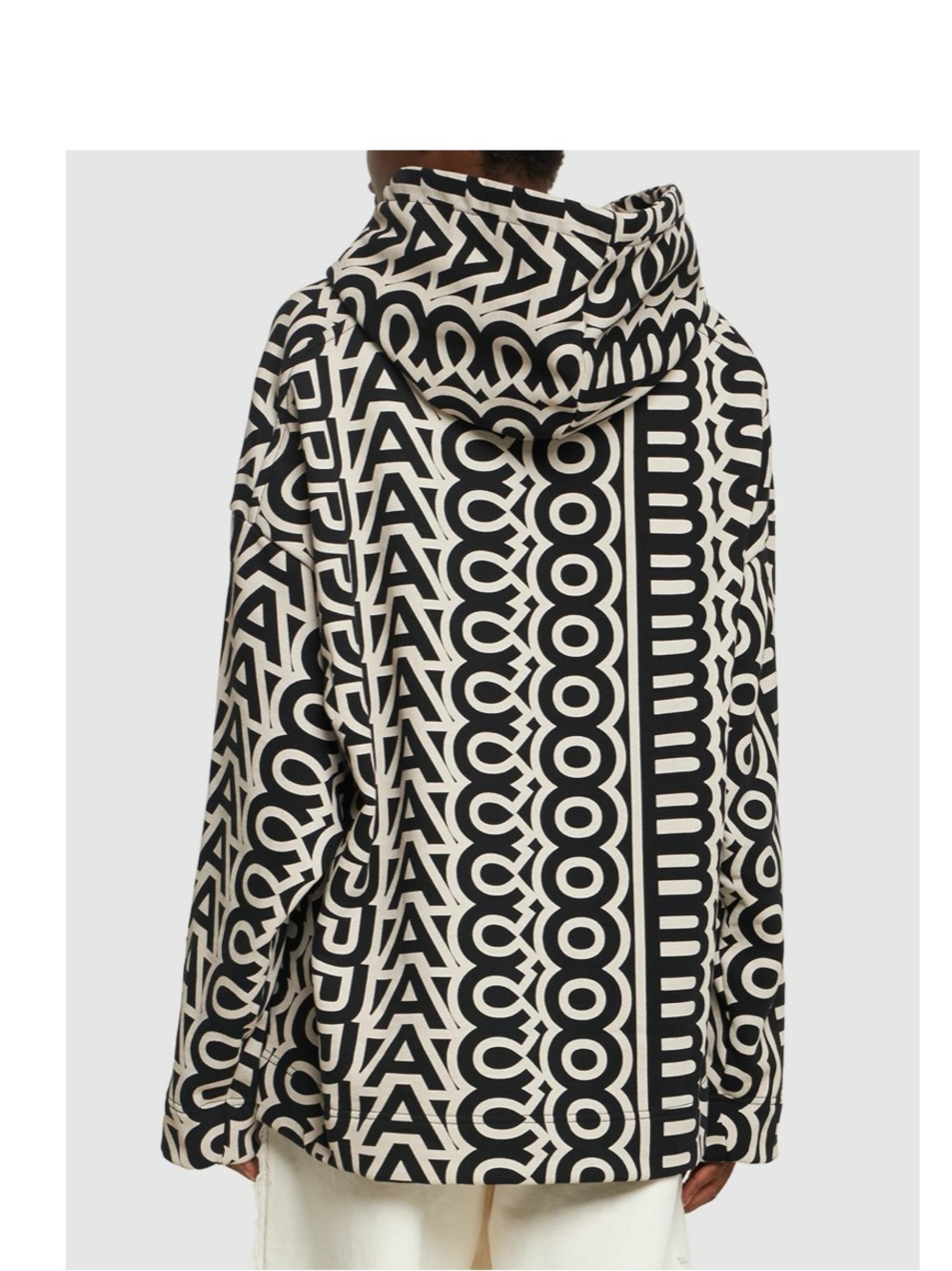 Marc Jacobs Black and Cream Logo-Pattern Hoodie - Picture 2 of 6
